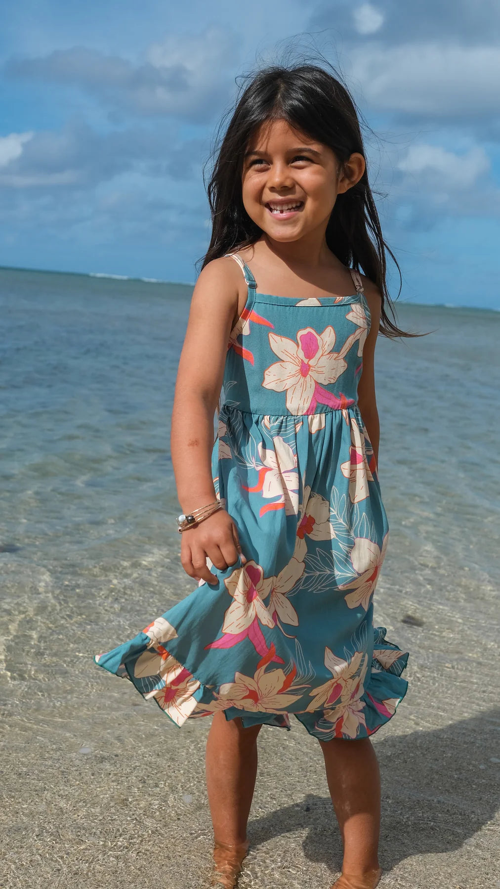 3yrs, 6yrs Hili Dress in Isle Orchid (Teal)