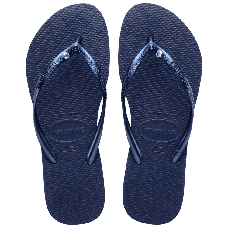 13C/1Y Kids Slim Crystal Sandal - Navy Blue