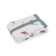Cotton Muslin Baby Quilt - Mermaids