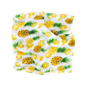 Cotton Muslin Swaddle Blanket in Fresh Pineapple
