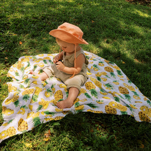 Cotton Muslin Swaddle Blanket in Fresh Pineapple