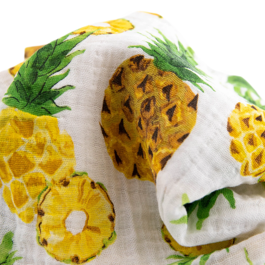 Cotton Muslin Swaddle Blanket in Fresh Pineapple