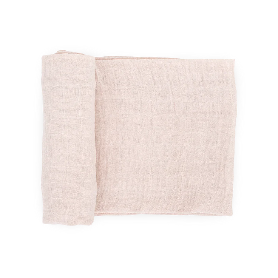 Organic Cotton Muslin Swaddle Blanket in Rosie