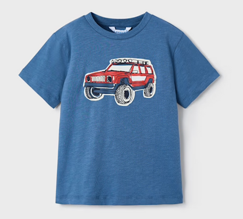 Monster Truck on Blue Short Sleeve Tee