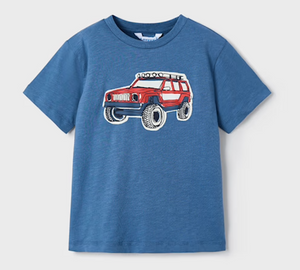 Monster Truck on Blue Short Sleeve Tee