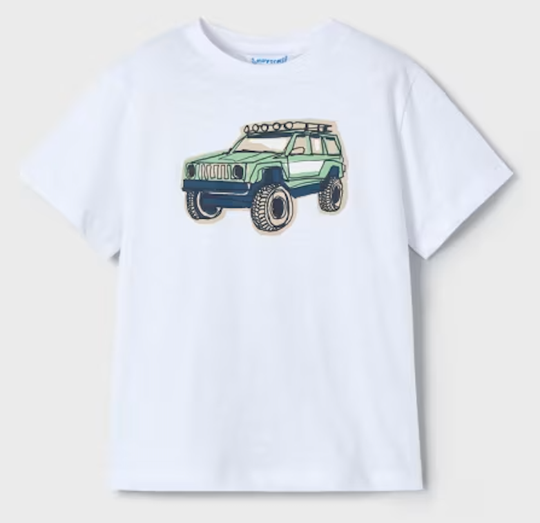 Monster Truck on White Short Sleeve Tee