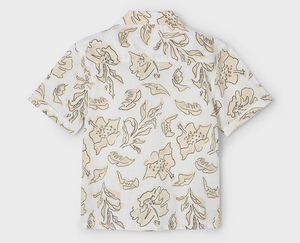 Sand Floral on Cream Aloha Shirt