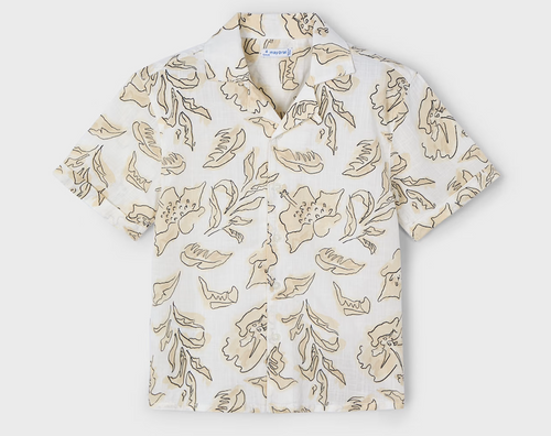 Sand Floral on Cream Aloha Shirt