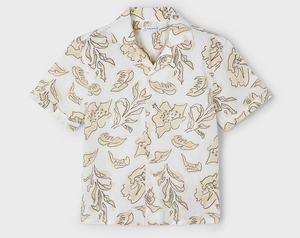 Sand Floral on Cream Aloha Shirt