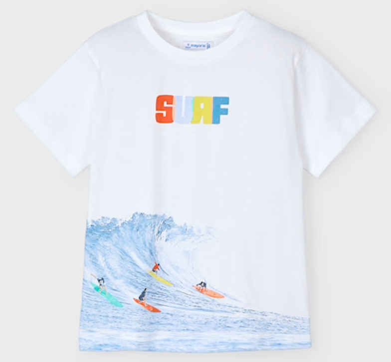 Surf on White Short Sleeve Tee