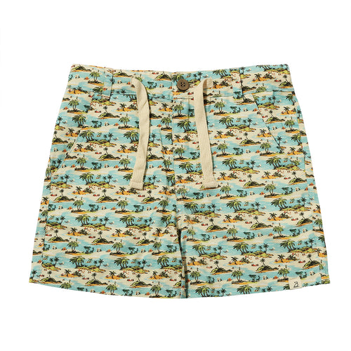 Mahalo Blue Islands Printed Short