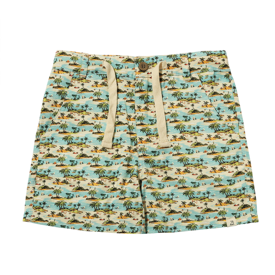 Mahalo Blue Islands Printed Short