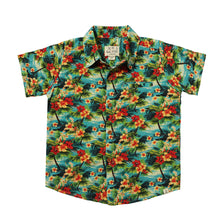 6-9mos Maui Hawaiian Hibiscus Print Woven Button Down Aloha Shirt