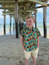 6-9mos Maui Hawaiian Hibiscus Print Woven Button Down Aloha Shirt