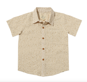 Newport Oatmeal Floral Woven Button Down Aloha Shirt