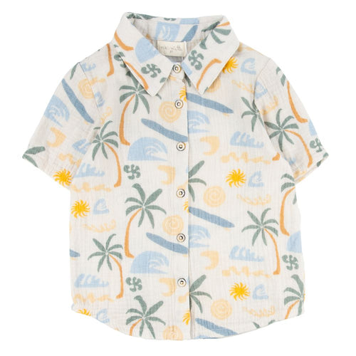 Jerry Short Sleeve Button Up Polynesia Aloha Shirt
