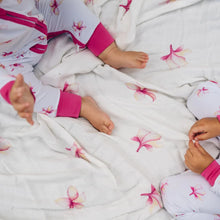 Plumeria Hawaiian Bamboo and Cotton blend Throw Blanket
