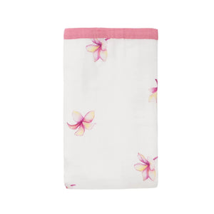 Plumeria Hawaiian Bamboo and Cotton blend Throw Blanket