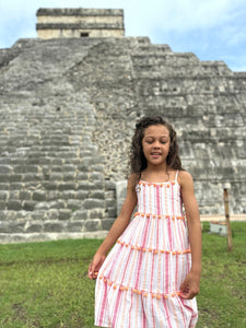 Strappy Tiered Sun Dress in Chichen Itza