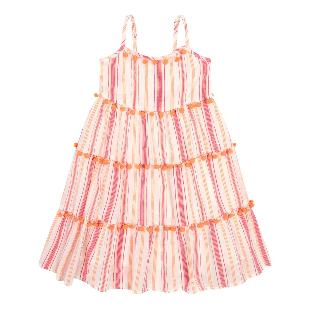 Strappy Tiered Sun Dress in Chichen Itza