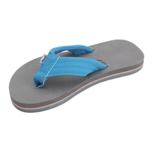 Kids Grombow - Soft Rubber Top Sole with 1" Strap Pinline in Blue /Orange Pinline