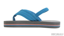 Kids Grombow - Soft Rubber Top Sole with 1" Strap Pinline in Blue /Orange Pinline