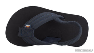 Kids Grombow - Soft Rubber Top Sole with 1" Strap Pinline in Navy