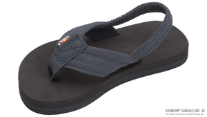 Kids Grombow - Soft Rubber Top Sole with 1" Strap Pinline in Navy