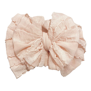 Peachy Keen Ruffle Bow Headband