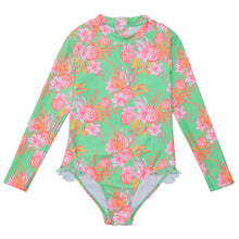 3yrs Coastal Shells Sustainable Long Sleeve Leg Frill Surf Suit