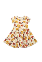 Autumn Hibiscus Short Sleeve Twirl Dress