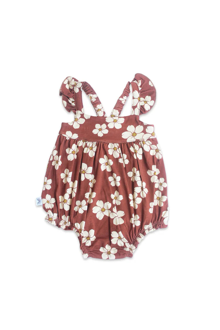 Rust Puakenikeni Bubble Bamboo Romper