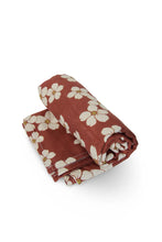 Rust Puakenikeni Hawaiian Aloha Theme Bamboo Organic Cotton blend Swaddle Blanket