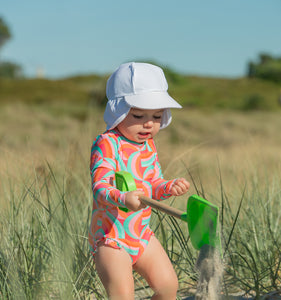 6yrs Geo Melon Sustainable Long Sleeve Surf Suit