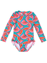 6yrs Geo Melon Sustainable Long Sleeve Surf Suit