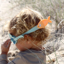 Kids Swim Goggles Finn the Fish Aqua Blue