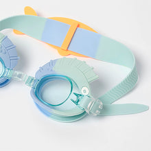 Kids Swim Goggles Finn the Fish Aqua Blue