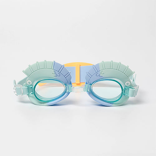 Kids Swim Goggles Finn the Fish Aqua Blue