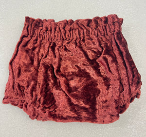 Burgundy Crushed Velvet Bloomer