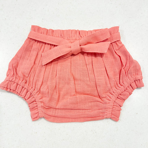 3-6mos, 6-9mos Coral Bloomer / Short with Ties