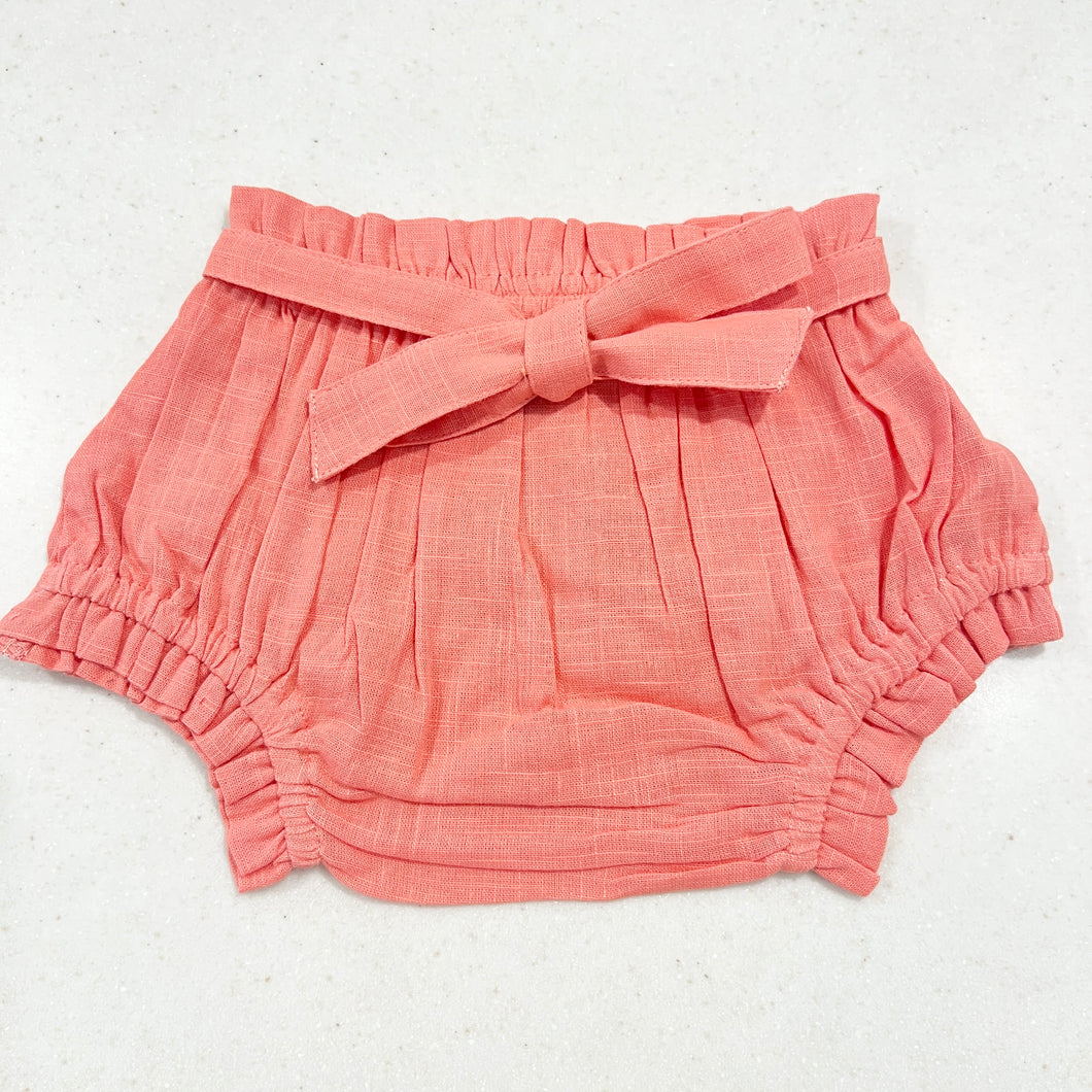 3-6mos, 6-9mos Coral Bloomer / Short with Ties