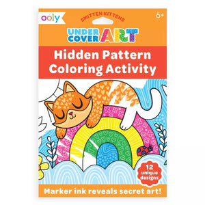 Undercover Art Hidden Pattern Coloring Activity Art Cards - Smitten Kittens