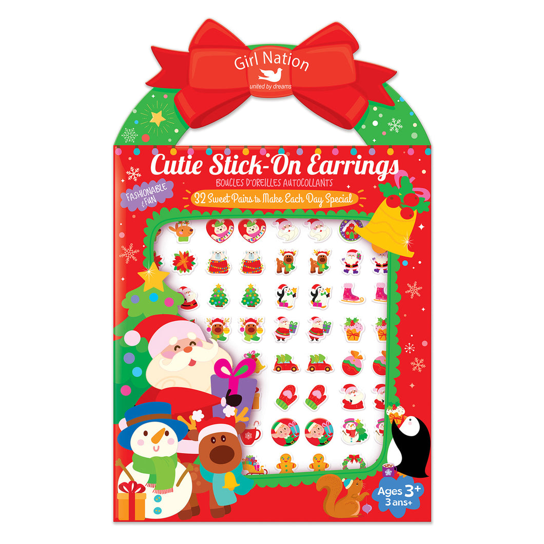 Cutie Stick On Earrings - Holly Jolly