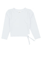 Ocean Love Cropped Long Sleeve Rash Guard Top in White