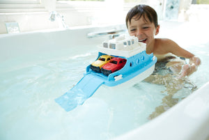 Ferry Boat in White/Blue with 2 Cars Included