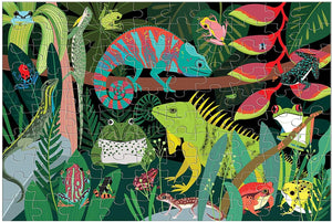 Glow in the Dark Frog & Lizards Puzzle - 100 pc