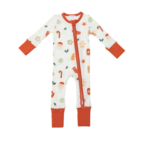 0-3mos, 3-6mos, 12-18mos, 18-24mos - Cookies 2 Way Zipper Romper Coverall