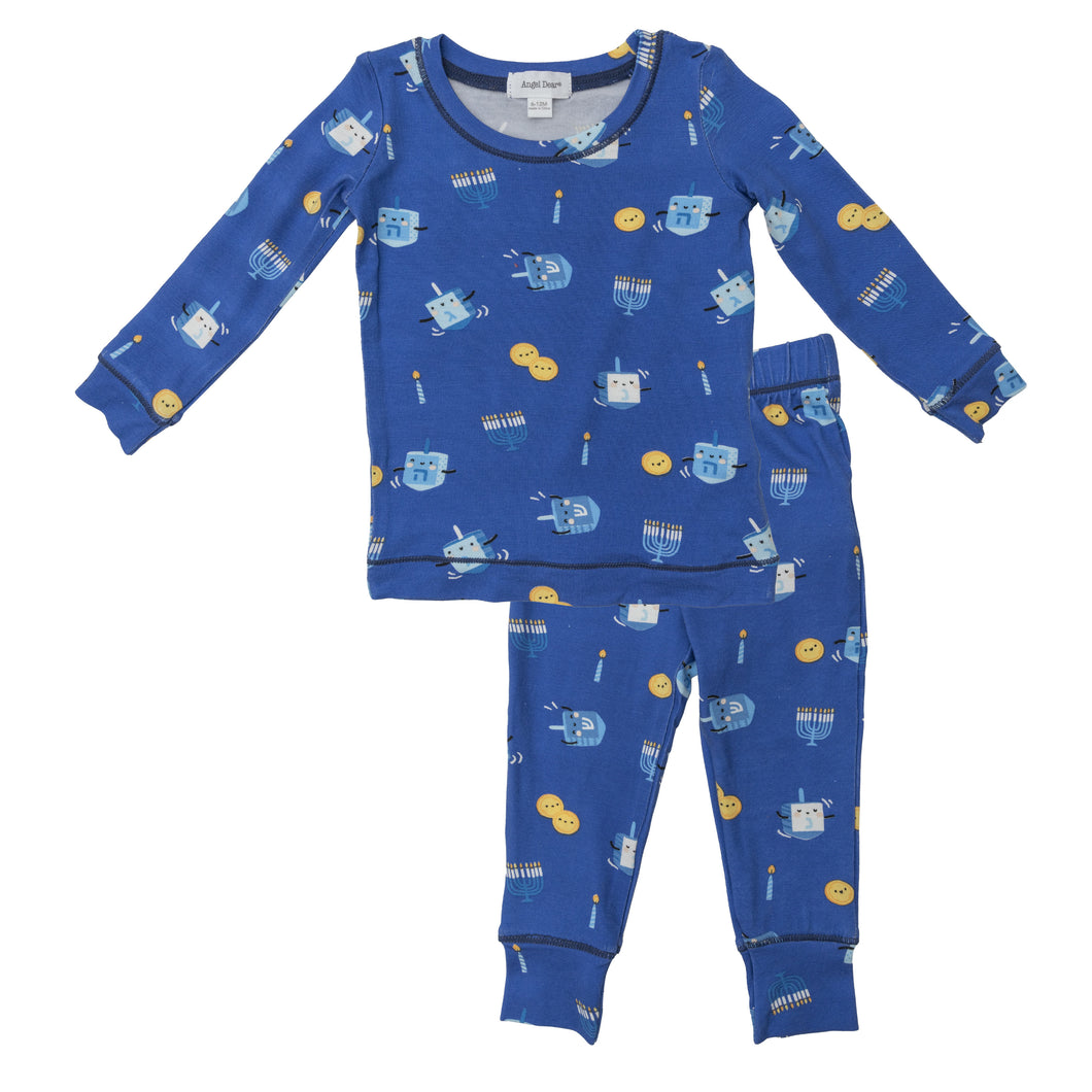 6-12mos, 12-18mos, 18-24mos - Dreidel Long Sleeve Lounge Wear Pajama Set