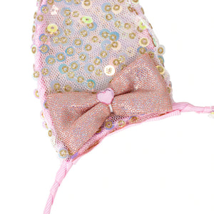 Bella Bunny Sequin Covered Wired Ears Headband