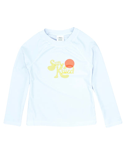 2yrs, 6yrs - Sun Kissed Long Sleeve Rash Guard Top in White